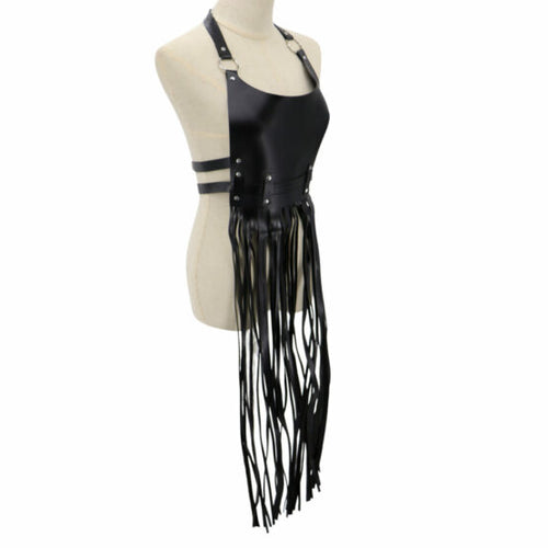 LEATHERETTE TOP WITH WATERFALL BELT
