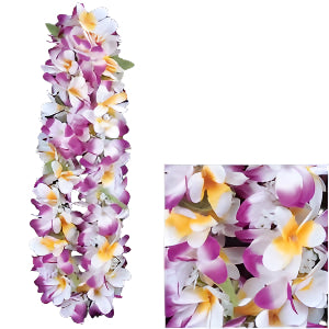 PURPLE/WHITE & ORANGE/WHITE PLUMERIA LEI