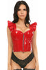 Lavish Red Patent Bustier Top w/Ruffle Sleeves