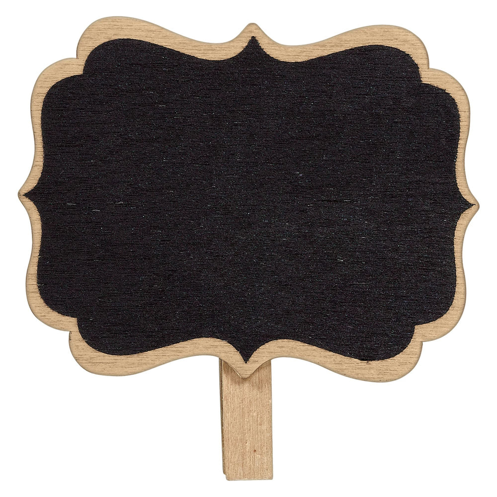 Small blackboard with wooden frame and stand on a white background