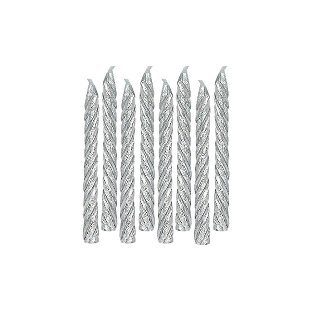 Large Spiral Candles | Silver