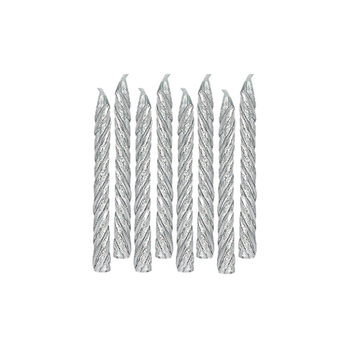 Large Spiral Candles | Silver