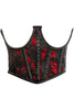 Lavish Red & Black Lace Overlay Open Cup Waist Cincher