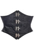 Lavish Black/Black Swirl Brocade Corset Belt Cincher w/Clasps