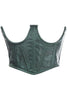 Lavish Dark Green Brocade Open Cup Waist Cincher
