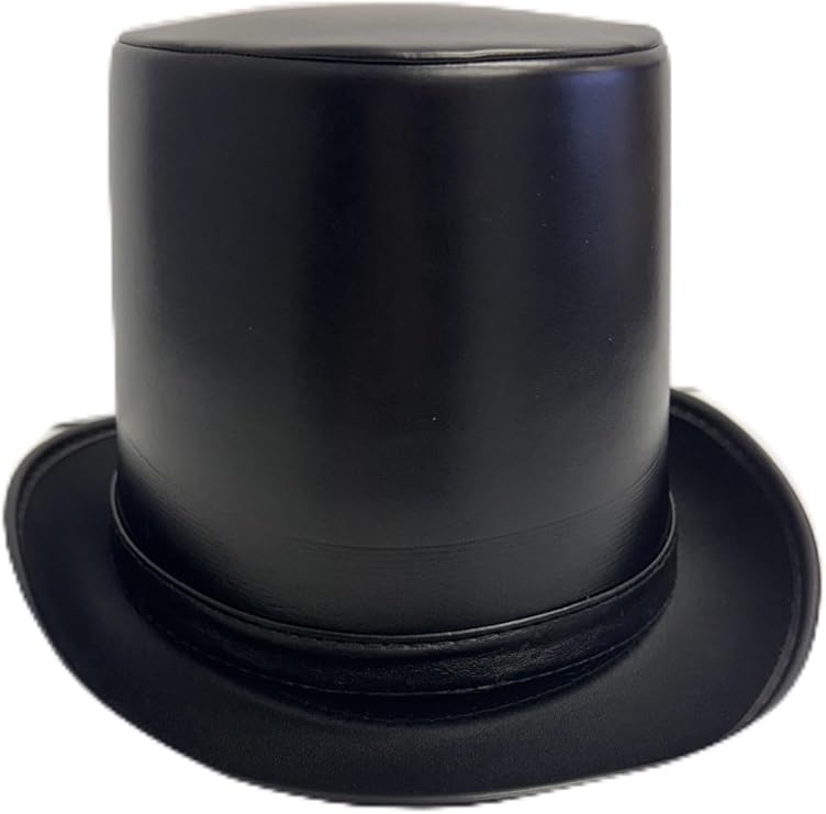 Black top hat on a white background