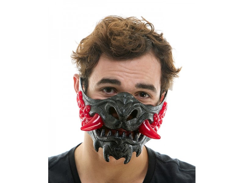 Light Up Japanese Oni Mask | Black