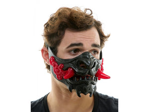 Light Up Japanese Oni Mask | Black