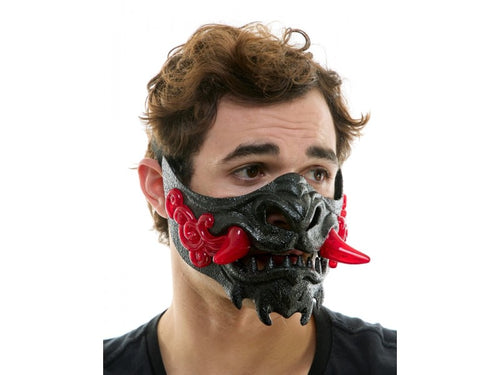 Light Up Japanese Oni Mask | Black