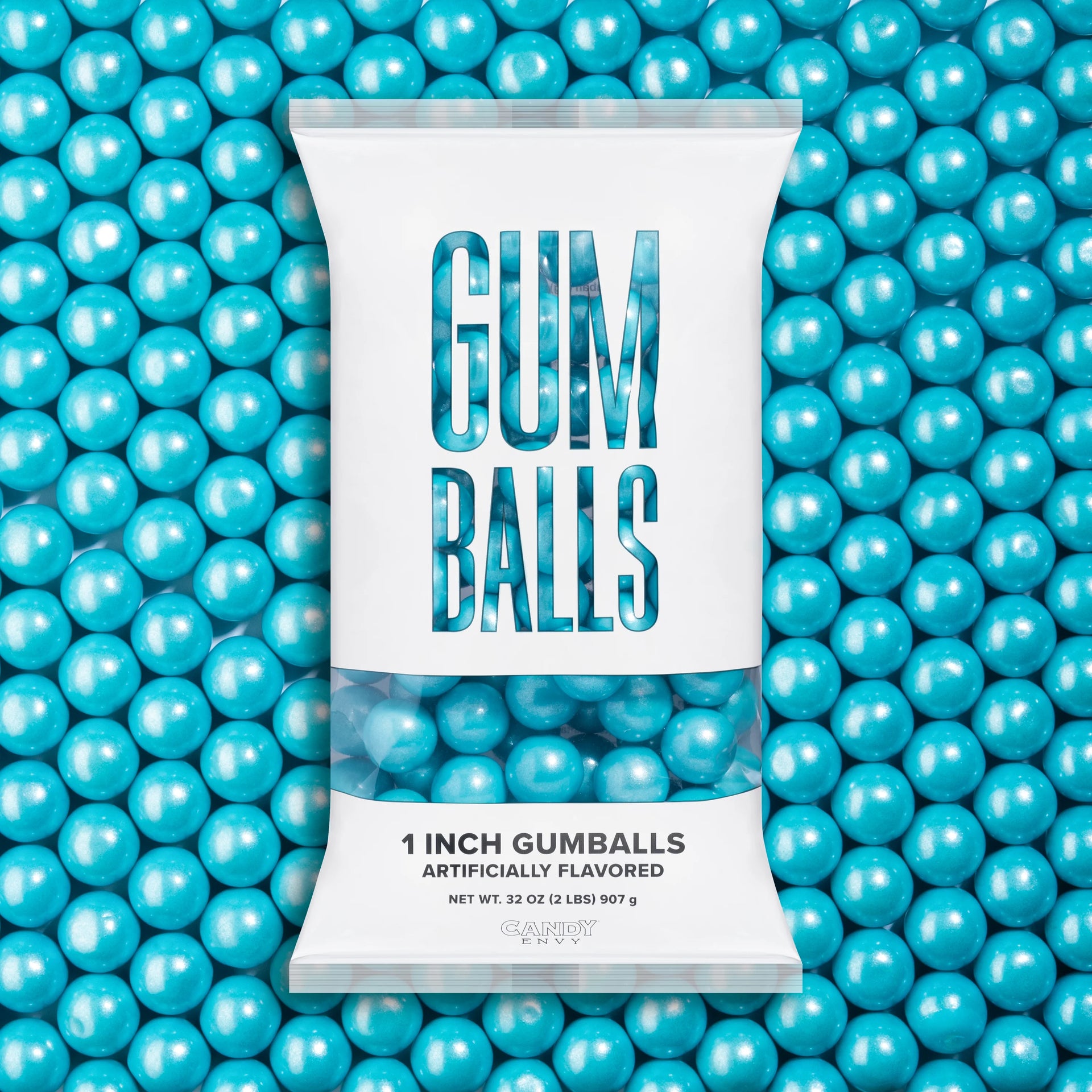 Light Blue 1 inch Round Gumballs 32oz Bag