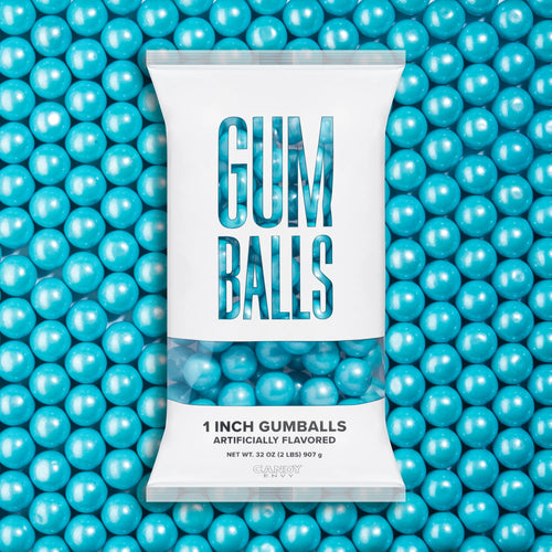 Light Blue 1 inch Round Gumballs 32oz Bag