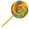 Colorful swirled lollipop on a white background