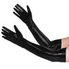 Long Black Liquid Gloves