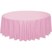 Lovely Pink Round Plastic Table Cover | Solids