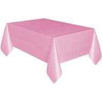 Lovely Pink Solid Rectangular Plastic Table Cover  54" x 108"