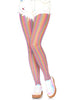 Lurex Shimmer Rainbow striped fishnet tights | Pink
