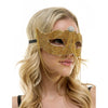 Gold Rhinestone Half-Mask with Chains