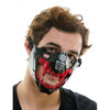 Light-Up Black Cyberpunk Mask with Red Fangs