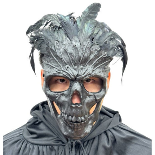 Black Feather Skull Mask