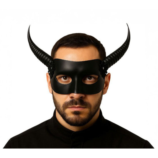 Black Horned Half Mask