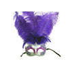 Purple & Silver Venetian Eye Mask with Feathers