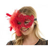 Masquerade Fairy Lace Mask | Red polka