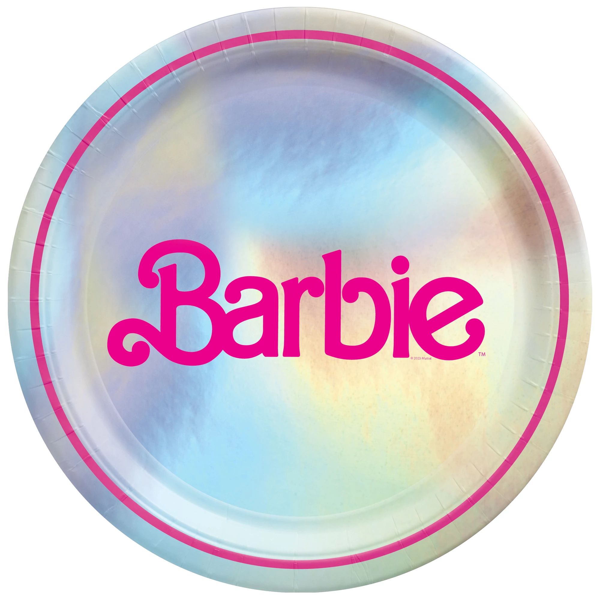 Malibu Barbie 9in Round Metallic Plates 8ct