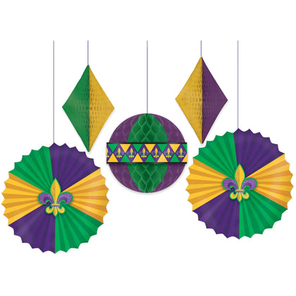 Mardi Gras Honeycomb Deco