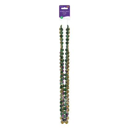 Mardi Gras Coin Beads 6ct