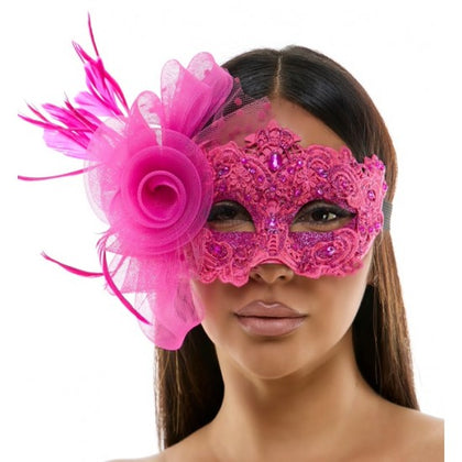 Masquerade Fairy Lace Mask | Hot Pink