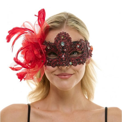 Masquerade Fairy Lace Mask | Red