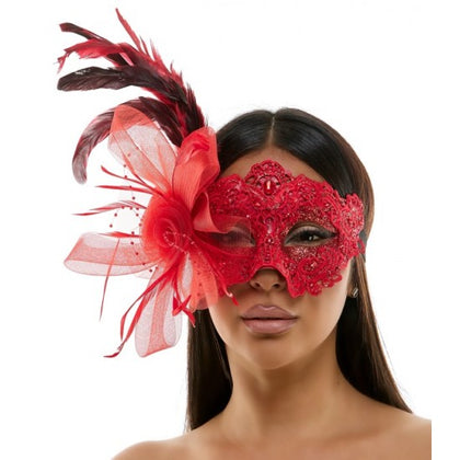 Masquerade Fairy Lace Mask | Red