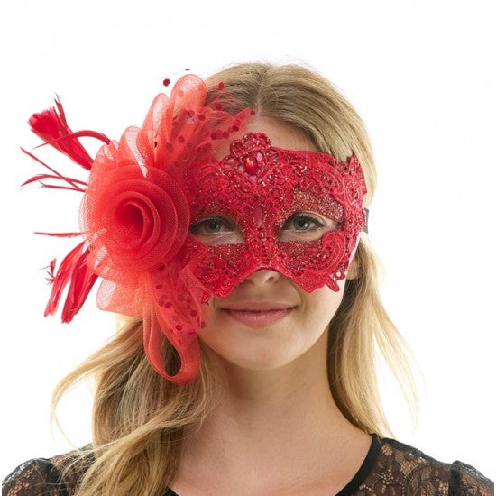 Masquerade Fairy Lace Mask | Red