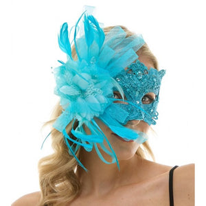 Masquerade Fairy Lace Mask | Sky Blue