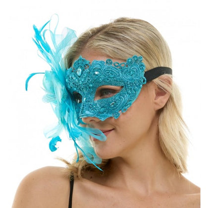 Masquerade Fairy Lace Mask | Sky Blue