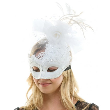 Masquerade Fairy Lace Mask | White