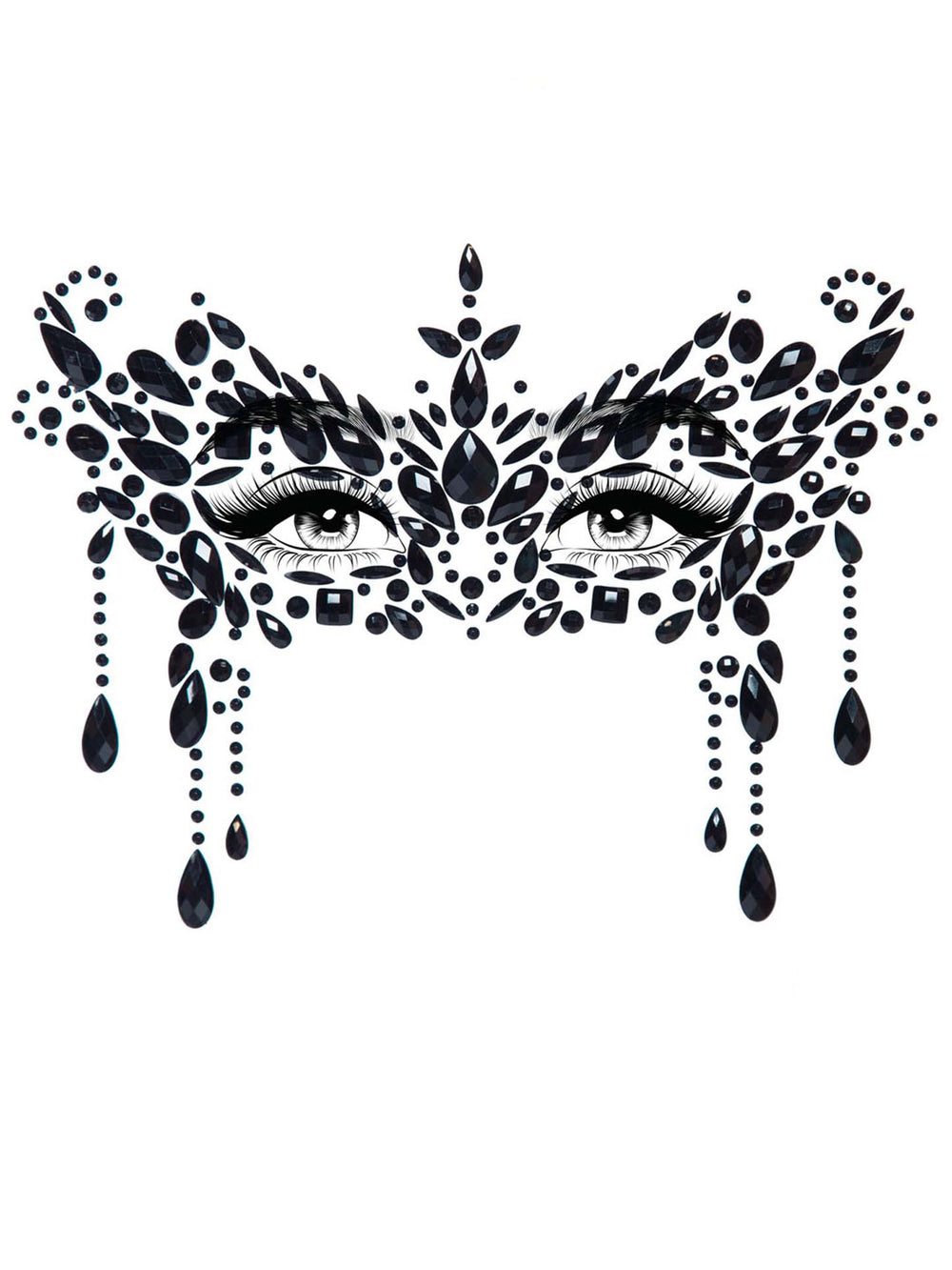Masquerade adhesive face jewels sticker.