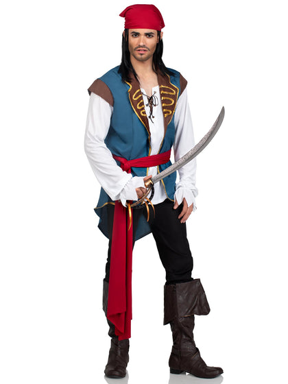 Men's 3 PC Pirate Scoundrel Costume