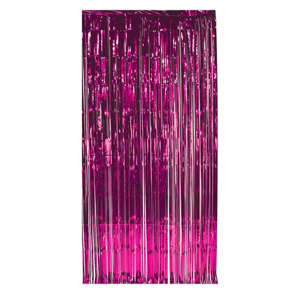 Metallic Gleam N' Curtain Hot Pink