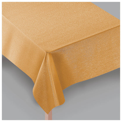 Gold Metallic Fabric Rectangular Table Cover