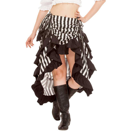 Minerva High-Low Show Girl Striped Skirt
