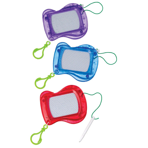 Three colorful fishing nets with a white background