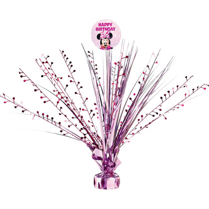 Pink decorative branch with 'Happy Birthday' balloon on a white background