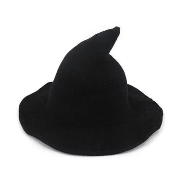 Black witch hat on a white background