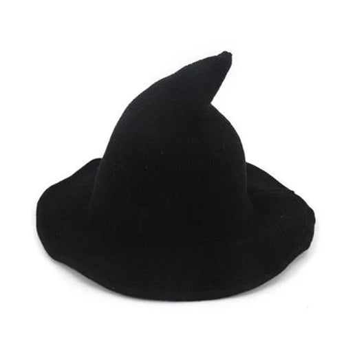 Black witch hat on a white background