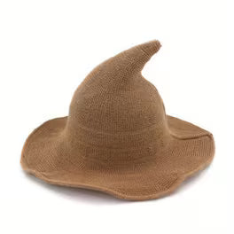 Brown witch hat on a white background