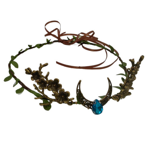 Moon shape Head Crown with Turquoise Stone