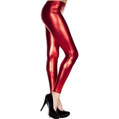 Metallic Leggings - Red