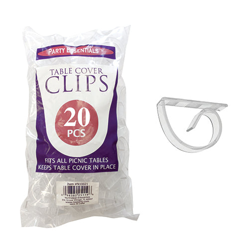 TABLE COVER CLIPS – CLEAR 20 CT.