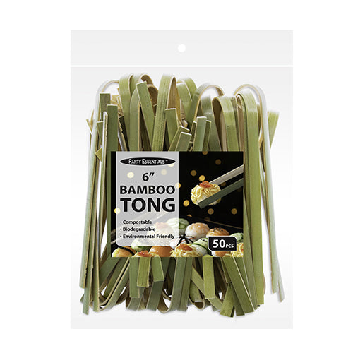 6in Bamboo Tongs 50ct | Catering